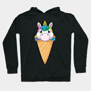 Unicorn with Ice cream cone & Ice cream Hoodie